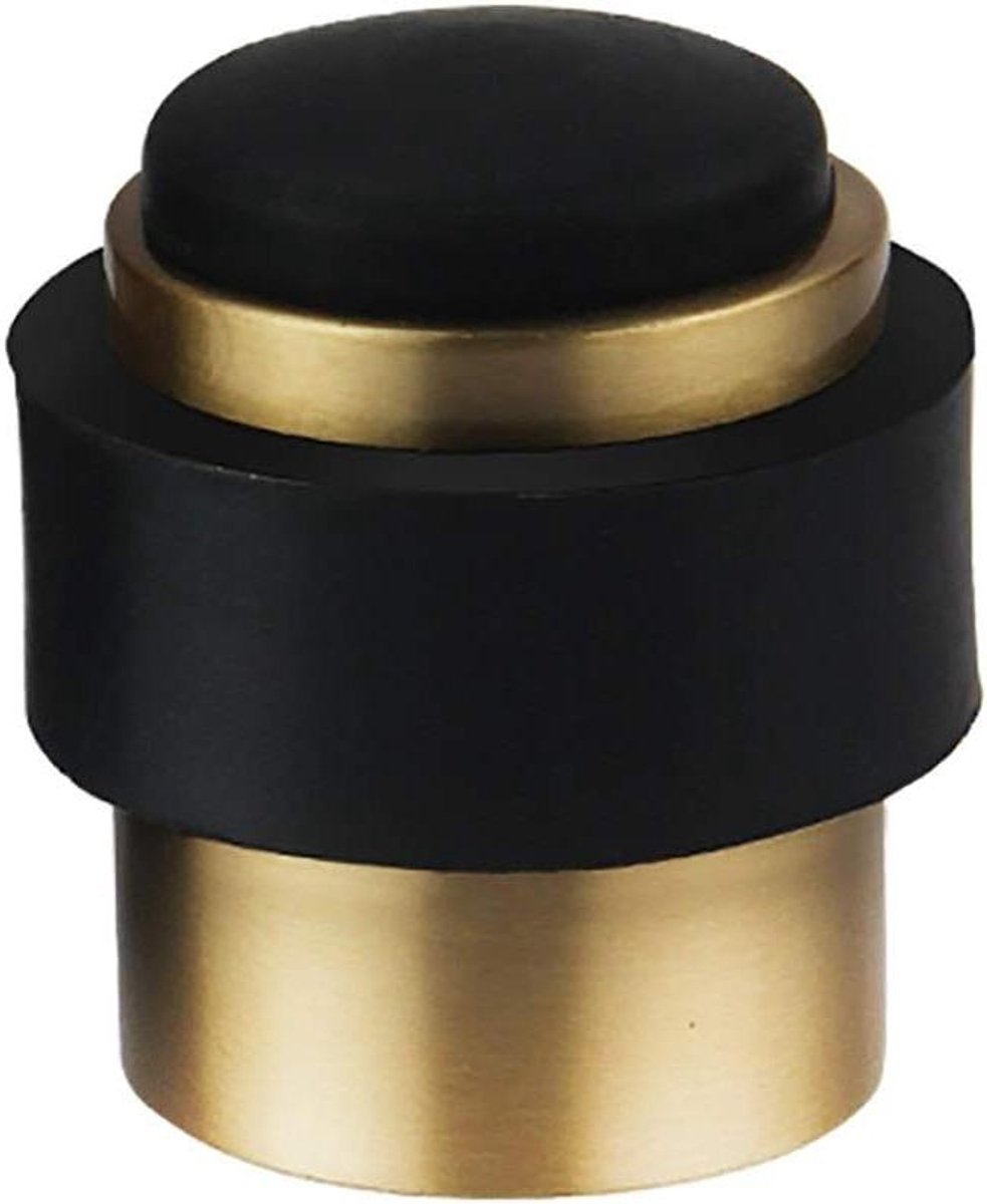 Deurstopper - Vloeraanslag - Muren Beschermen - Roestvrij Staal - Ø3.5cm - Zwart