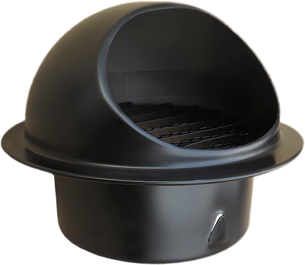 Ventilatierooster Rond - Wandkap Afdekking - Luchtstroom Regelen - Ingebouwd Schermgaas - 160mm - Zwart