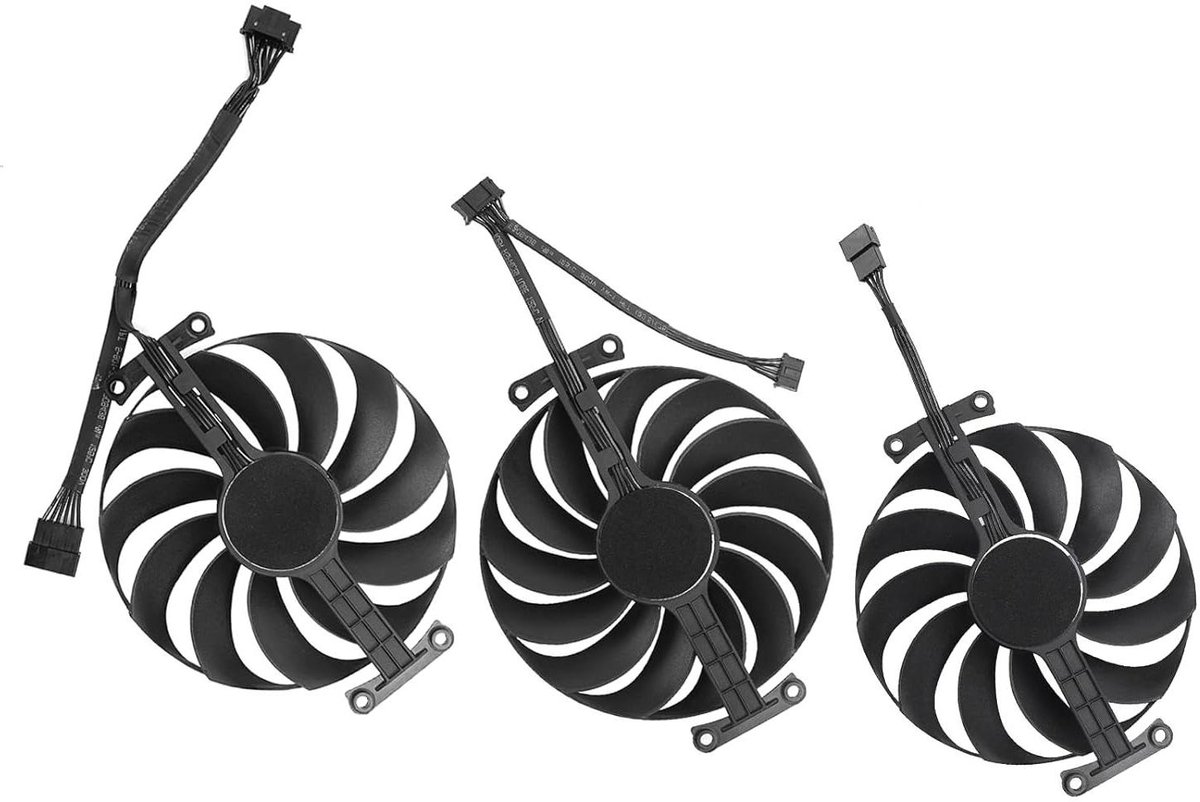 Koelventilator Vervanging - Grafische Kaart Fan - Hardware Koelen - Efficiënte Warmteafvoer - 95mm Diameter - Zwart