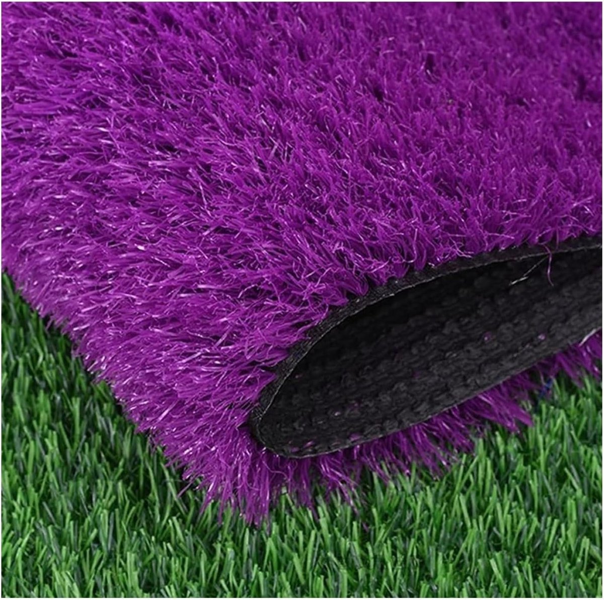 Kunstgras, gazon, paars, zelfdragend huisdieren, landschap, gazon, uitziend, synthetisch gras, graszoden met drainage, rubberen achterkant voor tuinschooldecoratie (24 x 59 in)