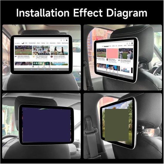 Auto dvd-speler Autoschermen Achterbank TV-scherm Hoofdsteunmonitor Auto CarPlay WiFi Film Online Videospeler — afbeelding 5