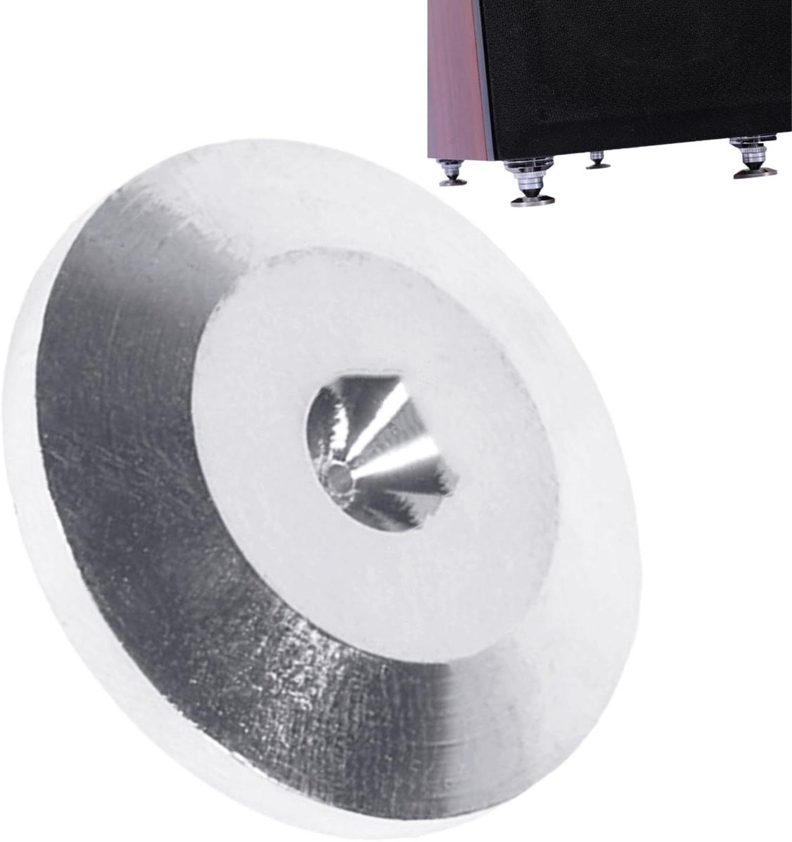 Luidspreker Isolatiekussen - Schokdemper Voeten - Verbeter Geluidskwaliteit - Zuiver Koper Constructie - 2.5 cm - Zilver Wit