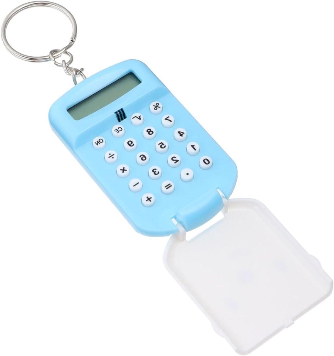 Mini Rekenmachine - Zakcomputer Teller - Basis Berekeningen - Met Sleutelhanger - 6 x 4 cm - Blauw