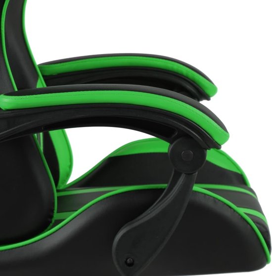 Racestoel met voetensteun - Gamestoel race - Comfortabel gamen - Volledig liggende positie - 62x69x130 cm - Zwart groen — afbeelding 2