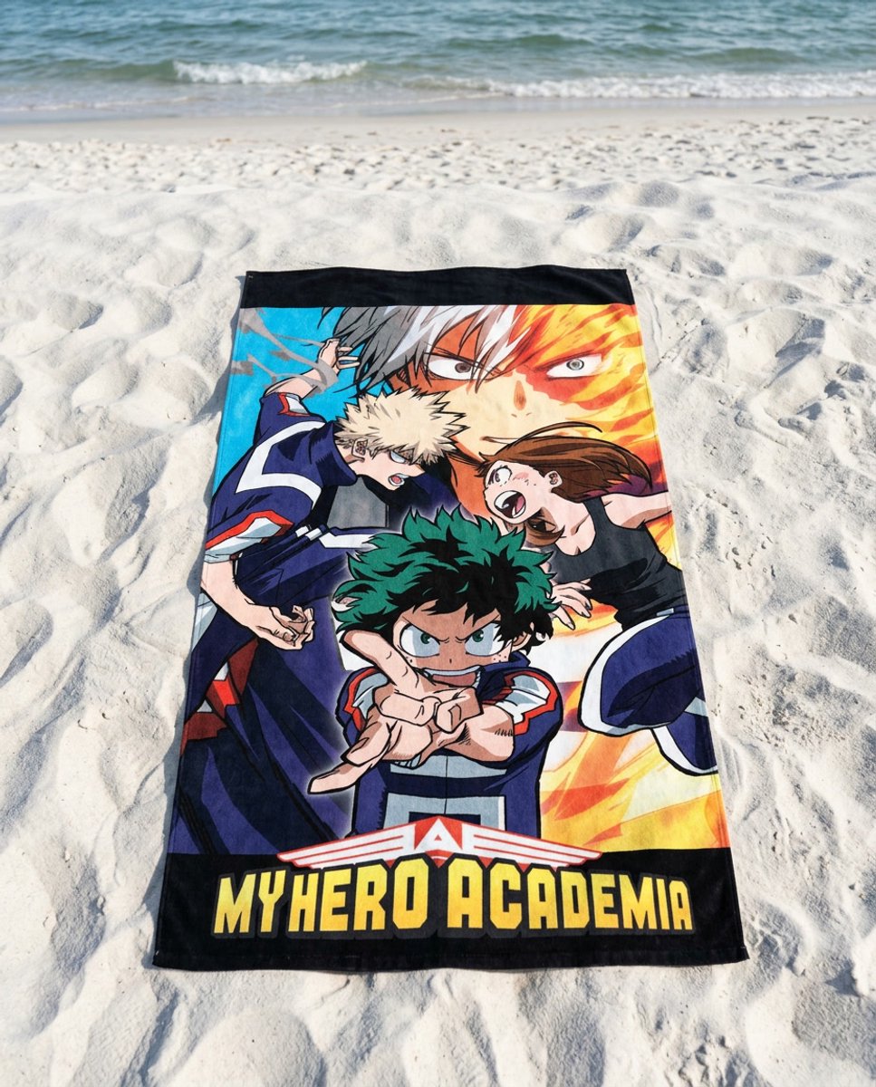 Strandlaken My Hero Academia 70x140 cm 100% Polyester | Deku Bakugo Todoroki Uraraka | Officiële Licentie