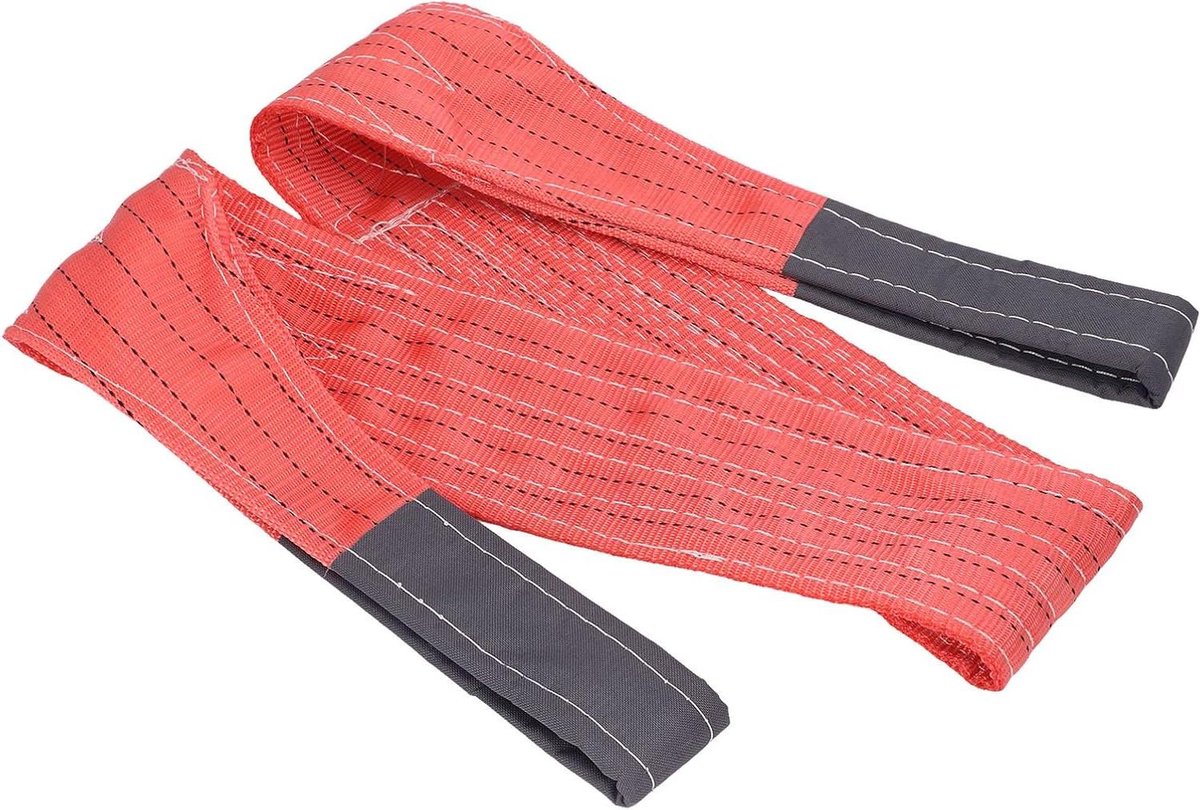 Ronde Hijsband - Tilband Polyester - Materiaal Verplaatsen - Dubbele Ogen Versterkt - 2 Meter - Oranje