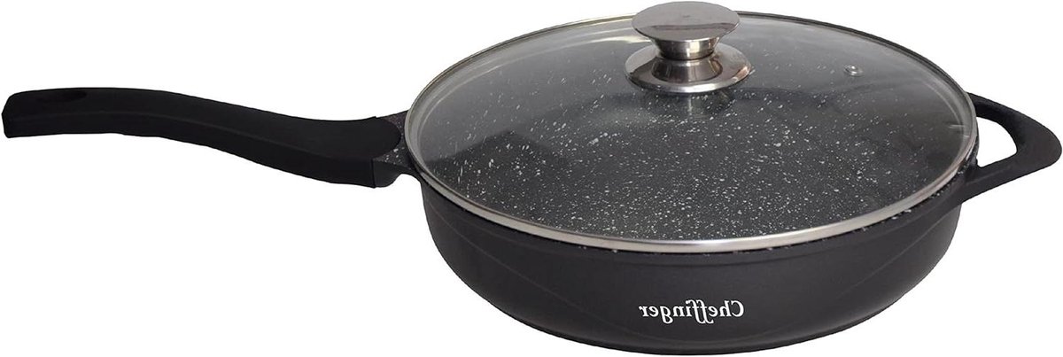 Grillpan Aluminium Steakpan Vispan Lekker Grillen Krasbestendige Antikleeflaag 28 cm Diameter Zwart