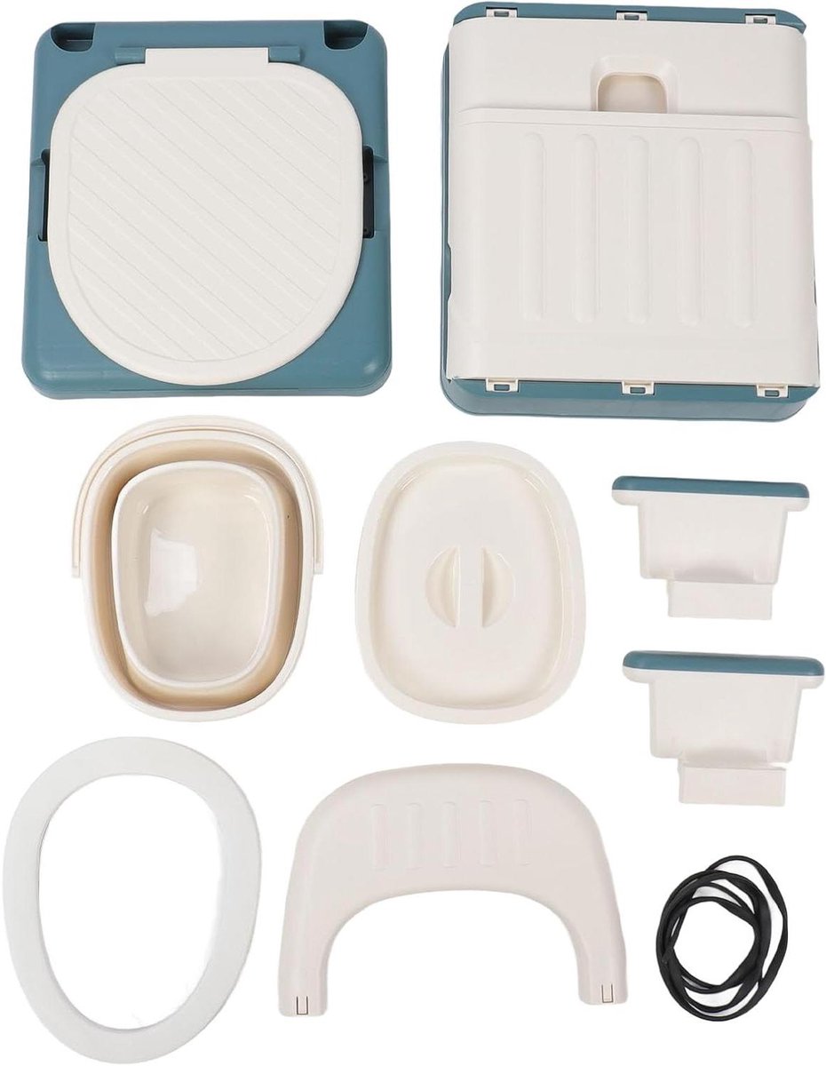 Opvouwbaar Toilet - Draagbare Stoel - Thuiszorg Mobiliteit - Geurremmend Ontwerp - 56 cm Hoog - Grijs