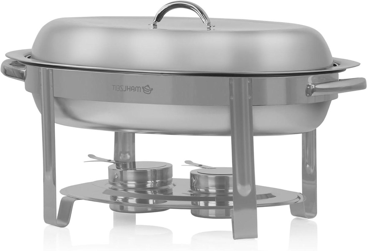 Voedselwarmer Buffet - Warmhoudcontainer Eten - Gerechten Warm Houden - Roestvrij Staal - 5 Liter Capaciteit - Zilver