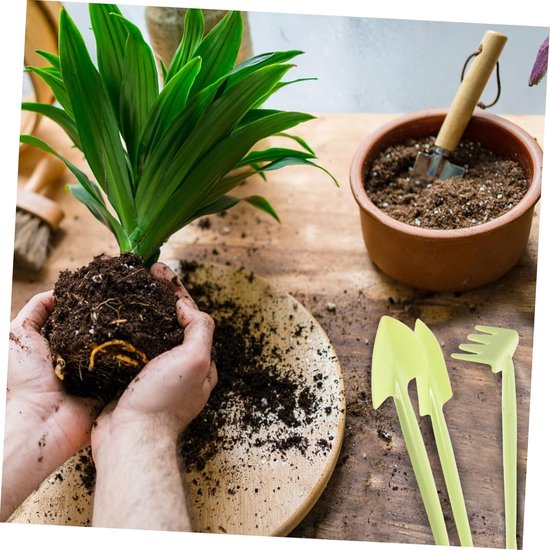 Mini Tuingereedschap Set - Planten Schep Hark - Balkon Tuinieren - Ergonomische Handgrepen - 215 cm - Lichtgroen van MINI — afbeelding 4