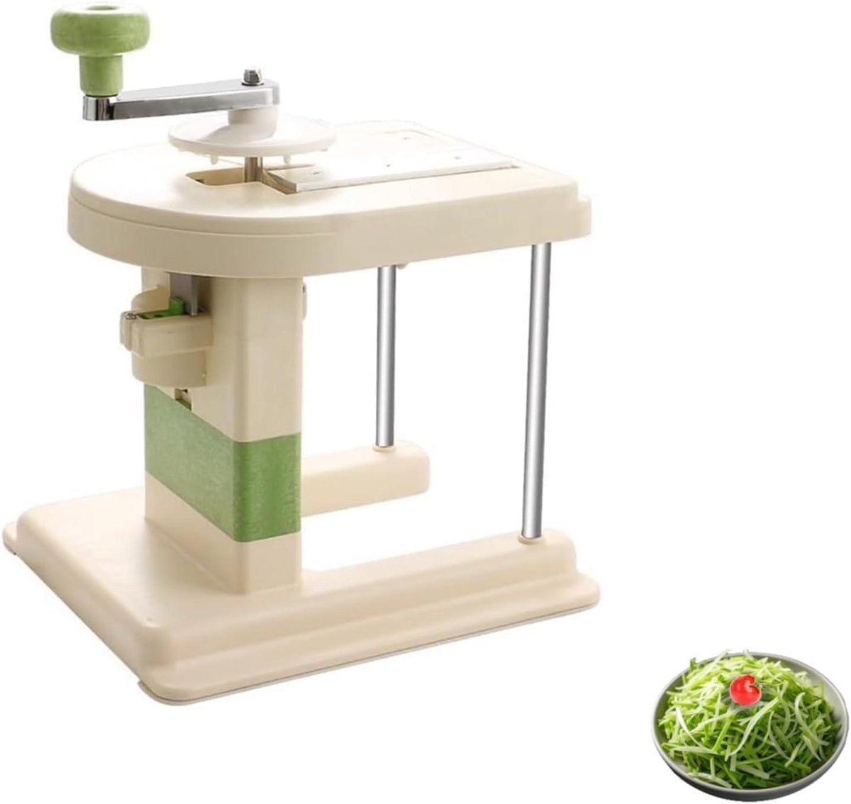 Koolversnipperaar Groentesnijder - Keukenmolen Hakker - Salade Bereiden - Snelle Handmatige Bediening - 5kg Per 5 Min - Wit