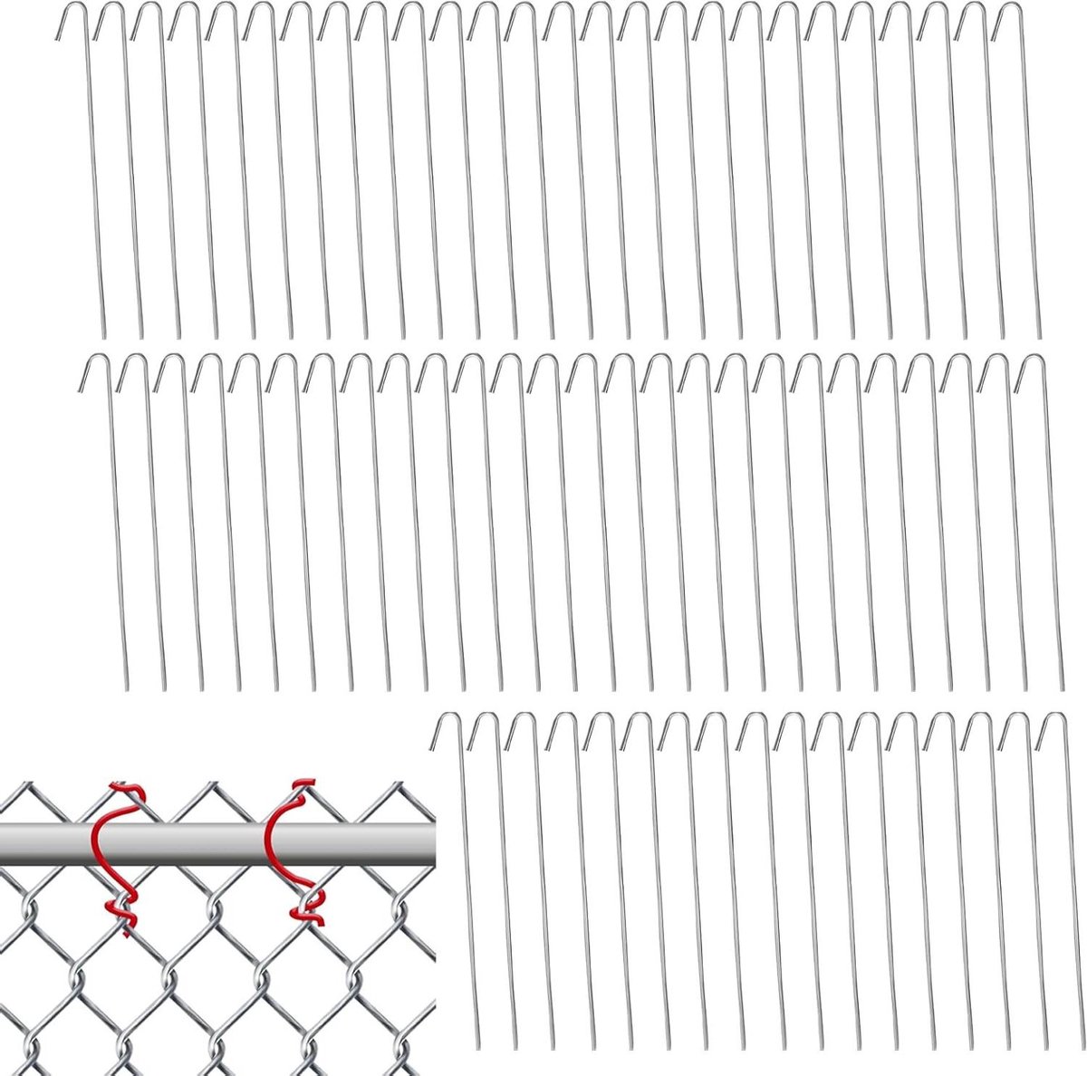 Hekwerk Draad Banden - Bindbanden Aluminium - Veilig Bevestigen - Weerbestendig Materiaal - 100 Stuks - Aluminiumkleur