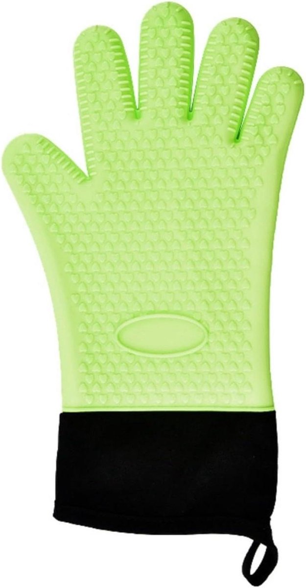 Siliconen Ovenwanten - Hittebestendige Handschoenen - Bakken en Grillen - Antislip Grip - 35 x 21 cm - Groen