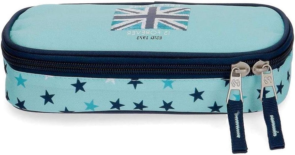 Etui Cuore - Pennendoos Mapjes - Schoolspullen Organiseren - Vijf Elastieken - 22 cm - Blauw