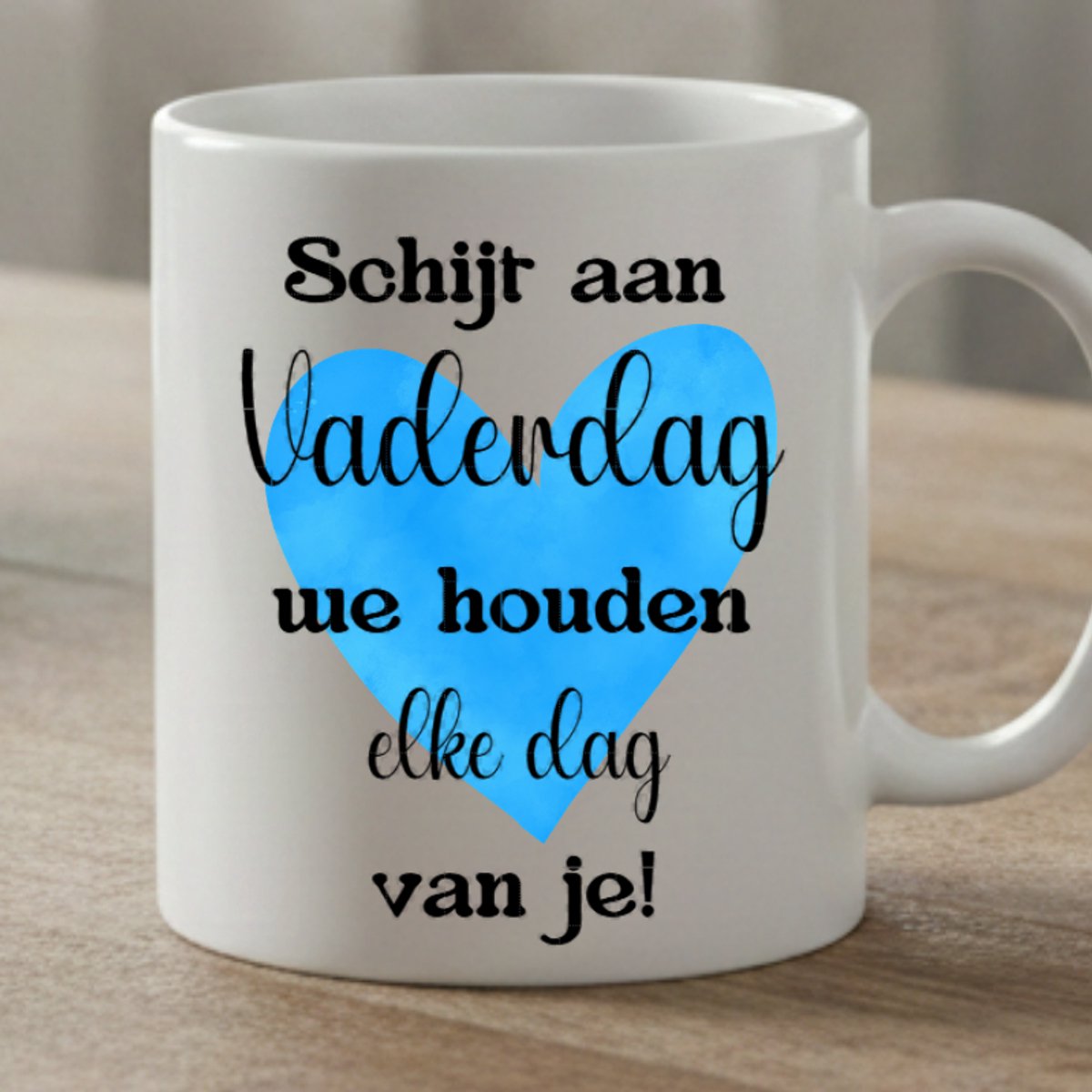 Grappige Vaderdag Mok – Schijt aan Vaderdag - Ik hou van jou -Origineel Cadeau voor Papa – Keramische Koffiemok met Humoristische Tekst – 300 ml