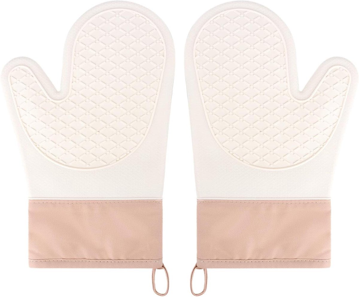 Ovenhandschoenen - Keukenhandschoenen - Veilig Koken - Dubbellaags Design - 2 Stuks - Beige
