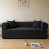 Best Life Slaapbank 2 Persoons - 3-Zits Zetelbed - Sofa - Bedbank - Bank - Zwart