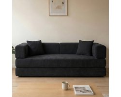 Best Life Slaapbank 2 Persoons - 3-Zits Zetelbed - Sofa - Bedbank - Bank - Zwart