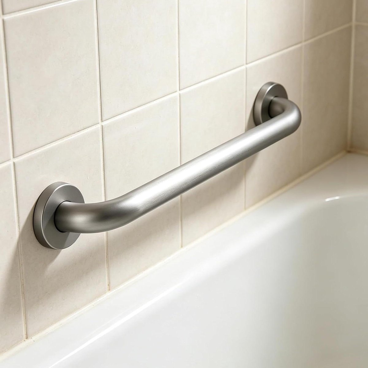 Badkamer Handgreep - Douchegreep Veiligheid - Voorkomt Uitglijden - Roestvrij Staal - 40 cm - Zilver