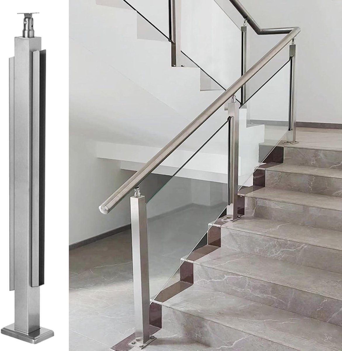 Klembeugel Roestvrij Staal - Leuninghouder Balkon - Buitenruimte Verfraaien - Premium T304 Materiaal - 105 cm Hoogte - Zwart