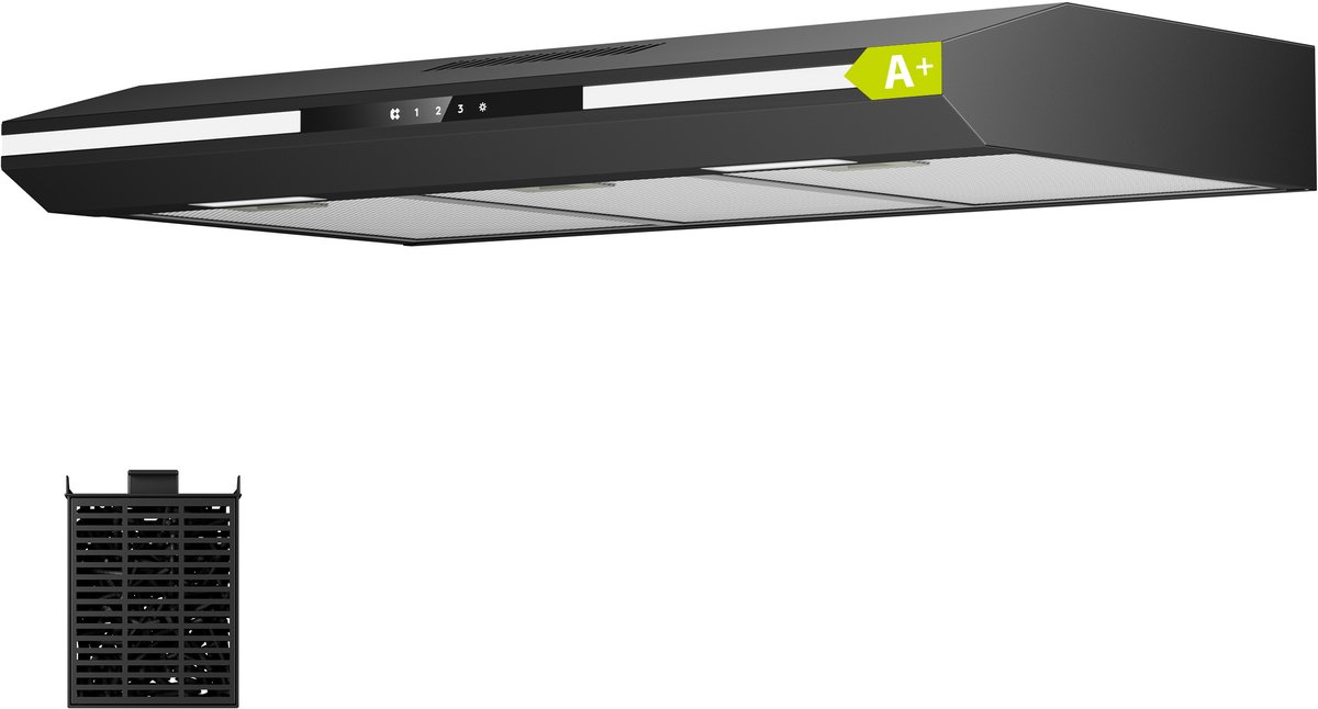 CIARRA VMB90921 - Inbouwafzuigkap 90 cm Onderbouwafzuigkap A+ 330 m³/u, Touchbediening met LED