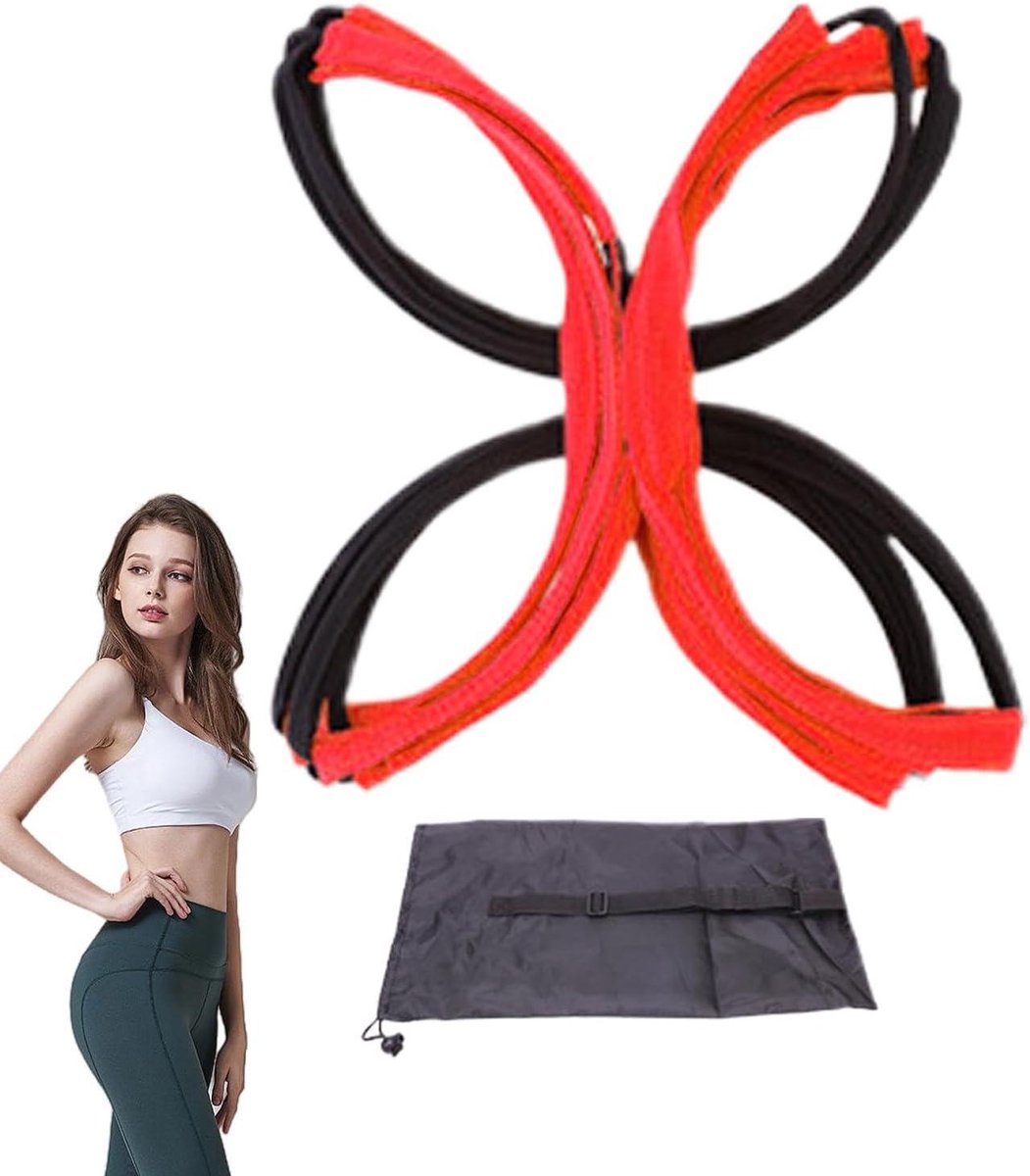 Sport Trainingsladder - Snelheidsoefeningen Ladder - Verbeter Wendbaarheid - Robuuste Koolstofstaal Kern - 42 x 42 x 42 cm - Rood