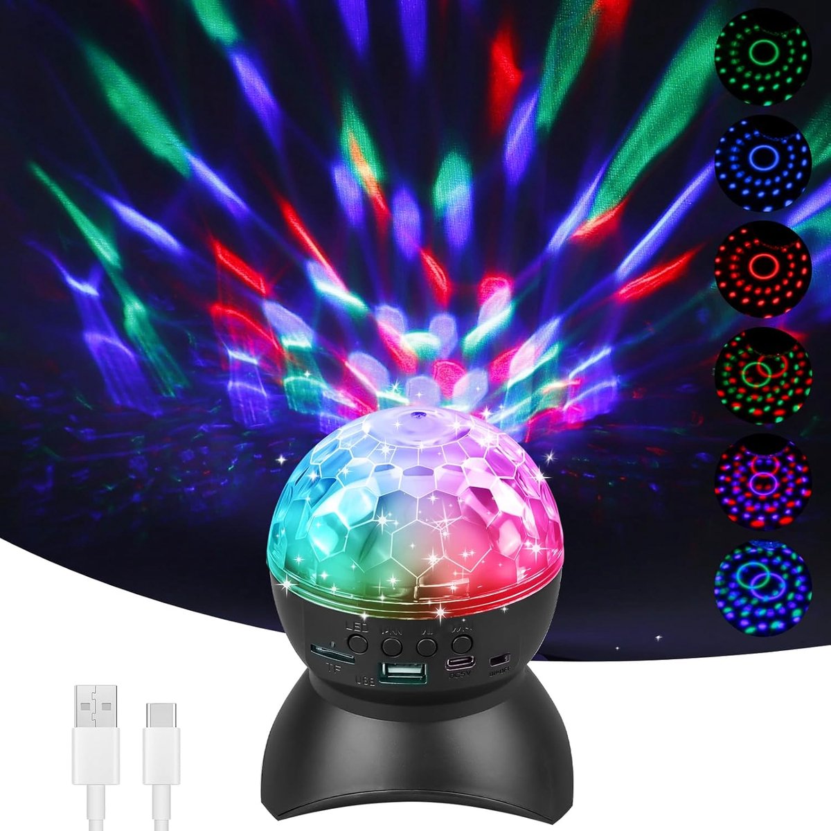360° Draadloze Discobal - 5W RGB LED Feestverlichting met Bluetooth Speaker - Muziek en Lichtshow voor Thuis en Feest