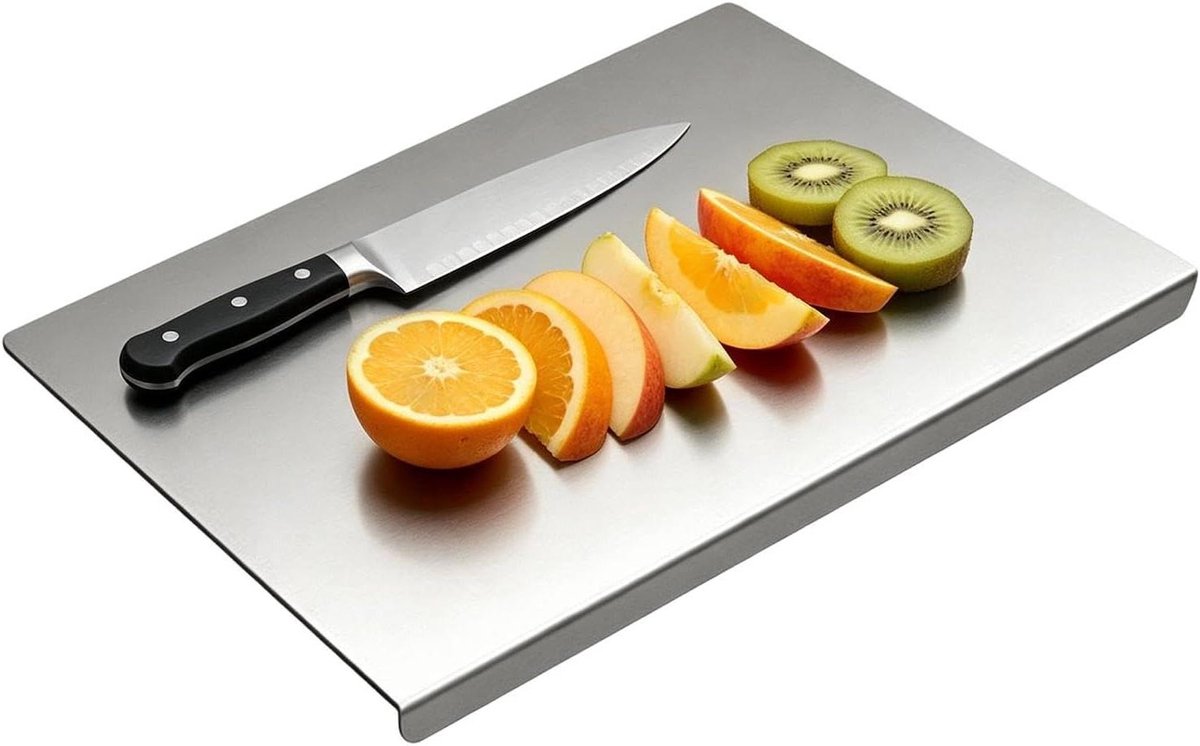 Metalen Snijplank - Keuken Plank - Maaltijd Voorbereiding - Vaatwasserbestendig Antislip - 30x40cm - Zilver