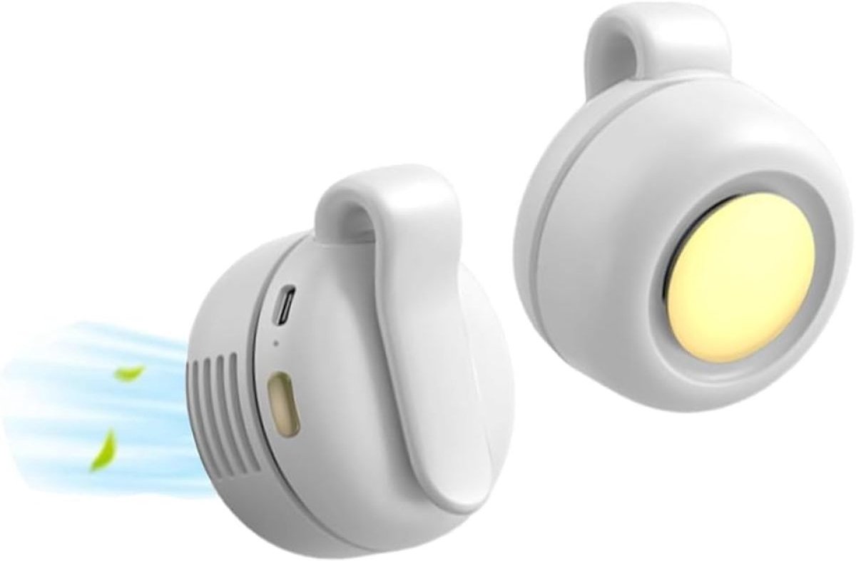 carmdering - Klemventilator - Draagbare Mini Ventilator - USB Oplaadbare Ventilator - 360° Roteerbaar - 3 Snelheden Stil - Duurzaam ABS Plastic - Lichtgewicht Design - Handsfree Koelte -Wit- 1 Stuk