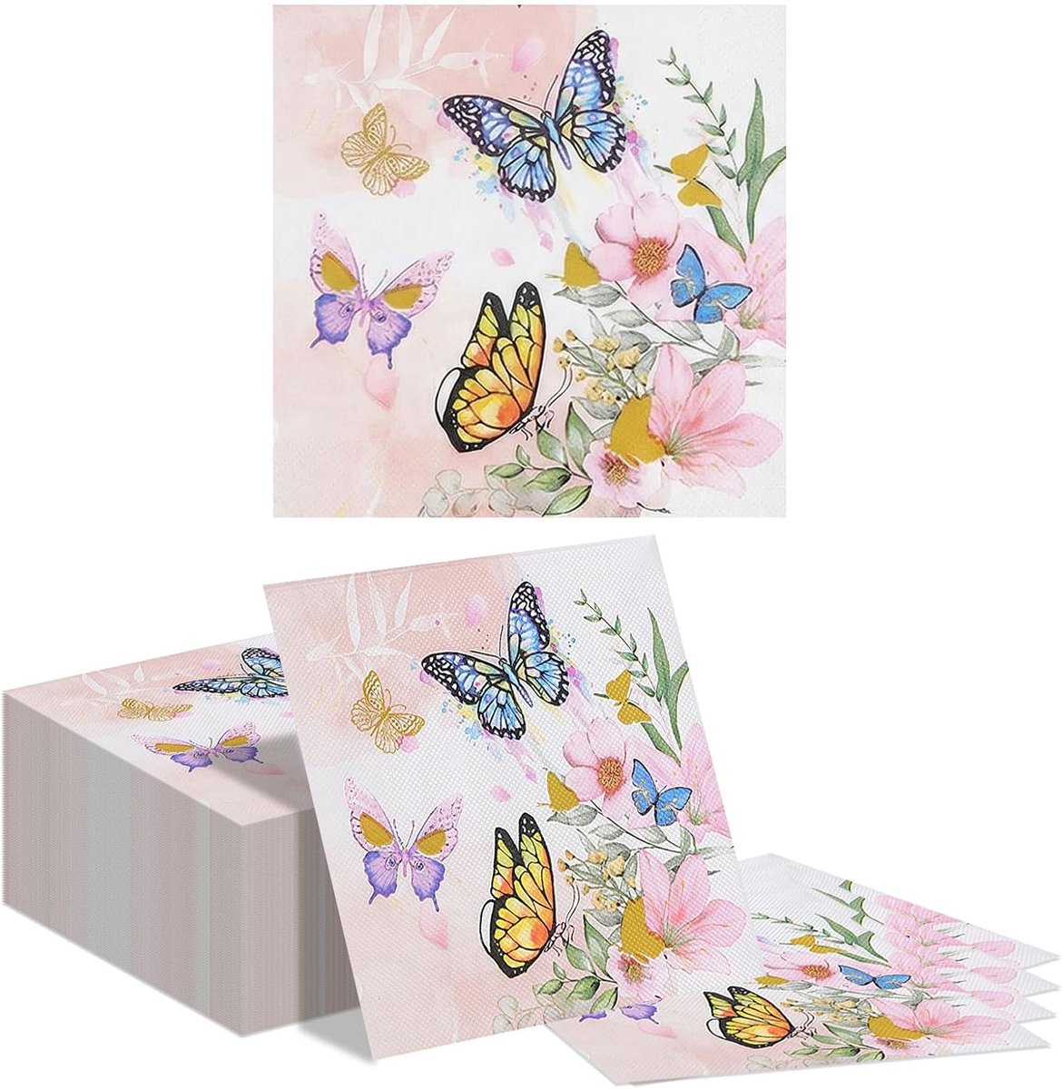 Servetten Papieren - Servetten - Tafel Servetten - Papier - Papieren Wegwerp Servetjes - Feestservetten - Voorjaar Servetten - Lunch/Diner Tafel Decoratie - Veelkleurig - 33 x 33 cm - 80 Stuks - van Imperatoris