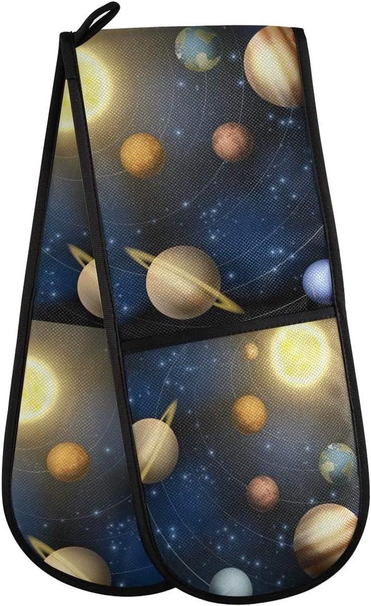 Dubbele Oven Wanten - Keuken Handschoenen - Koken en Bakken - Hittebestendig tot 250°C - 35 x 17.78 cm - Meerkleurig