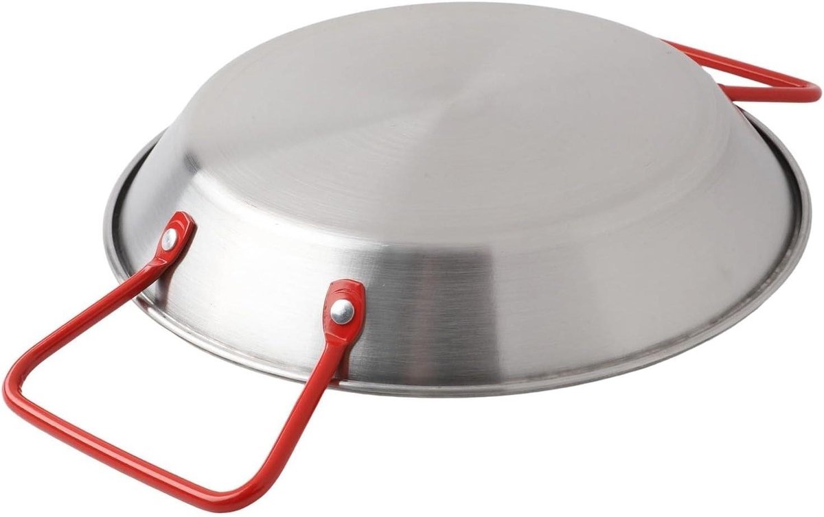 Paella Pan Koekenpan Serveerkom Koken en Serveren Roestvrij Staal 20 cm Zilver