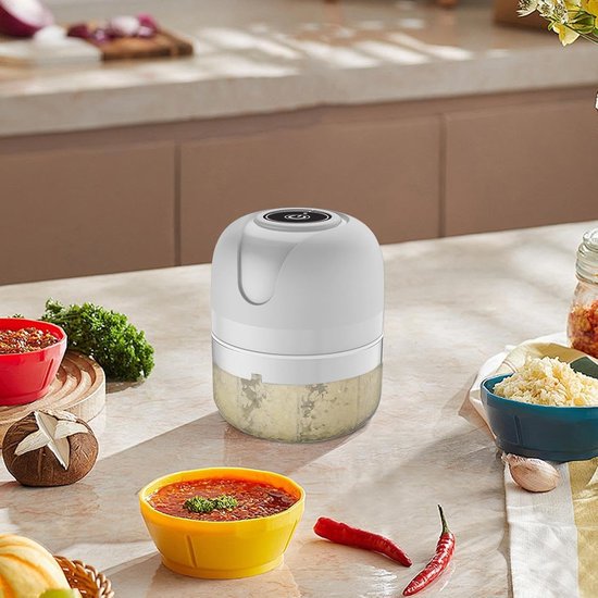Uienhakker - USB Oplaadbaar Keukengerei Rolling GroentenMixer - Draagbare Elektrische Keukenmachine Voor Vlees Chili Ui Gehakte Fruit Noten,Fijn gehakt — afbeelding 2