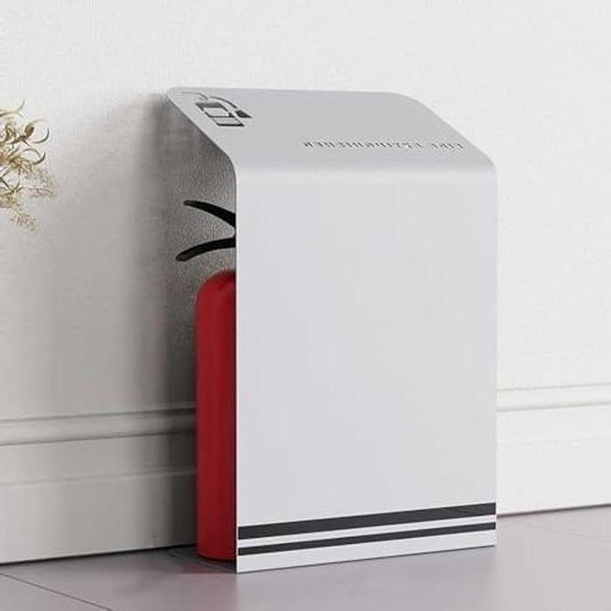 Brandblusser Kast - Decoratieve Opberger - Veiligheid Thuis - Versterkt IJzer - 55 cm Hoog - Rood