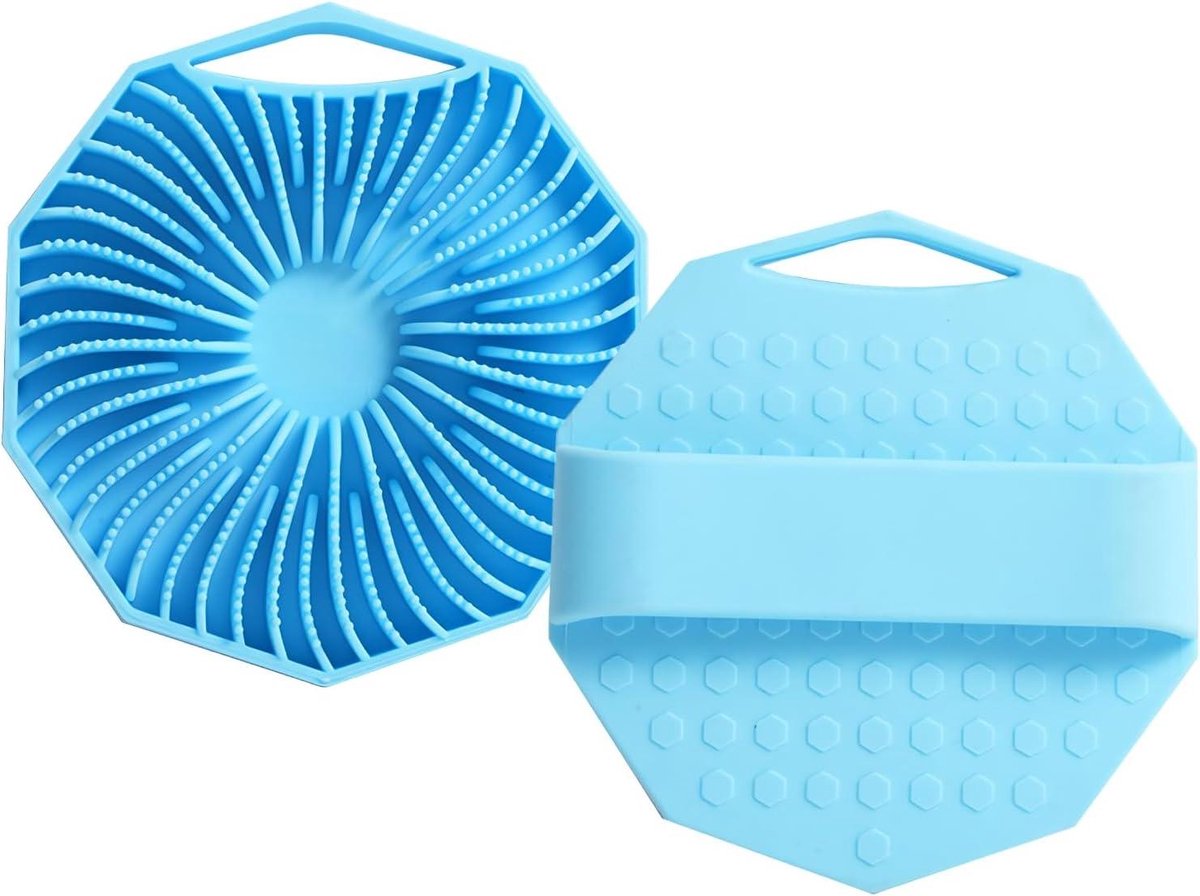 Siliconen Body Scrub - Douche Borstel - Huid Reiniging - Zachte Kalibratie - 2 Stuks - Blauw