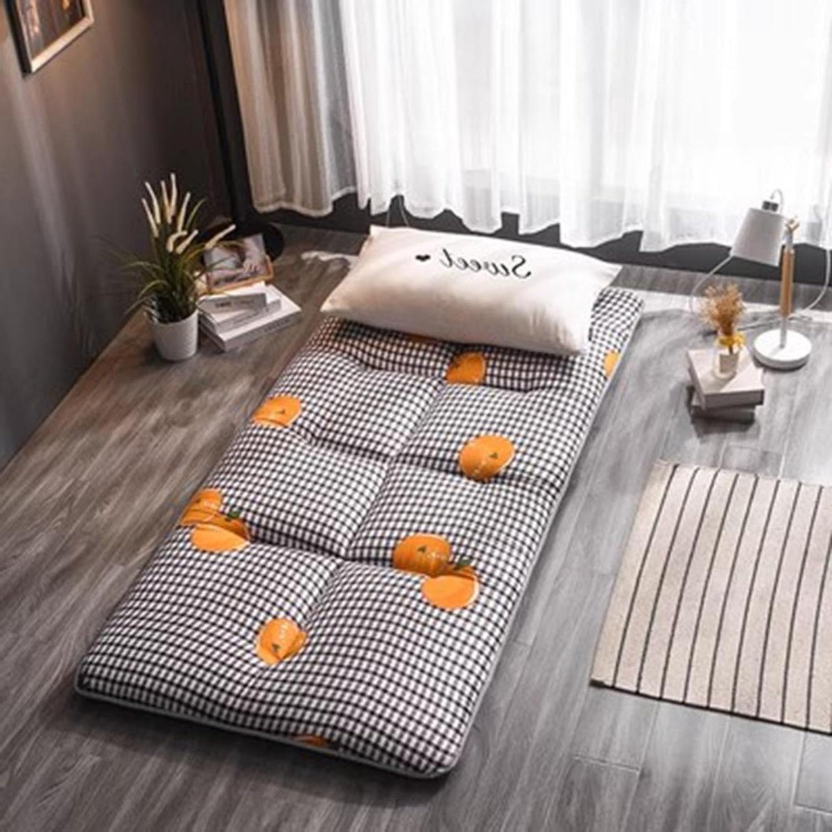 Opvouwbare Matras - Vloermatras Futon - Comfortabel Slapen - Ademend Katoen - 120x200cm - A