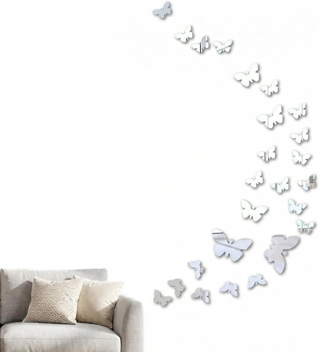 Vlinderdecoraties Set - Spiegel Vlinders - Muren Versieren - 3D Acryl Effect - 30 Stuks -