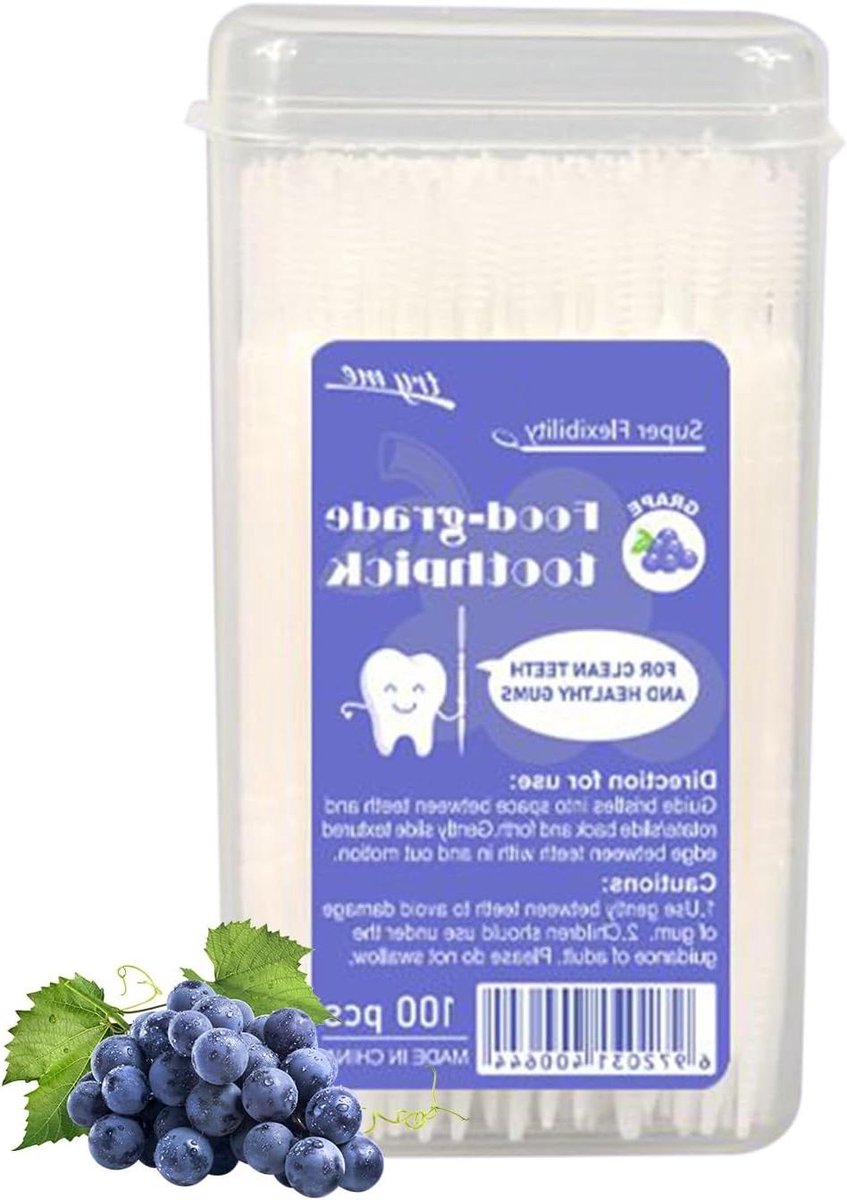 Tandenstokers Dubbele Kop - Gearomatiseerd Verfrissend - Mondhygiëne Verfrissen - Zachte Borstelharen Dieptereiniging - 100 Stuks - Multicolor