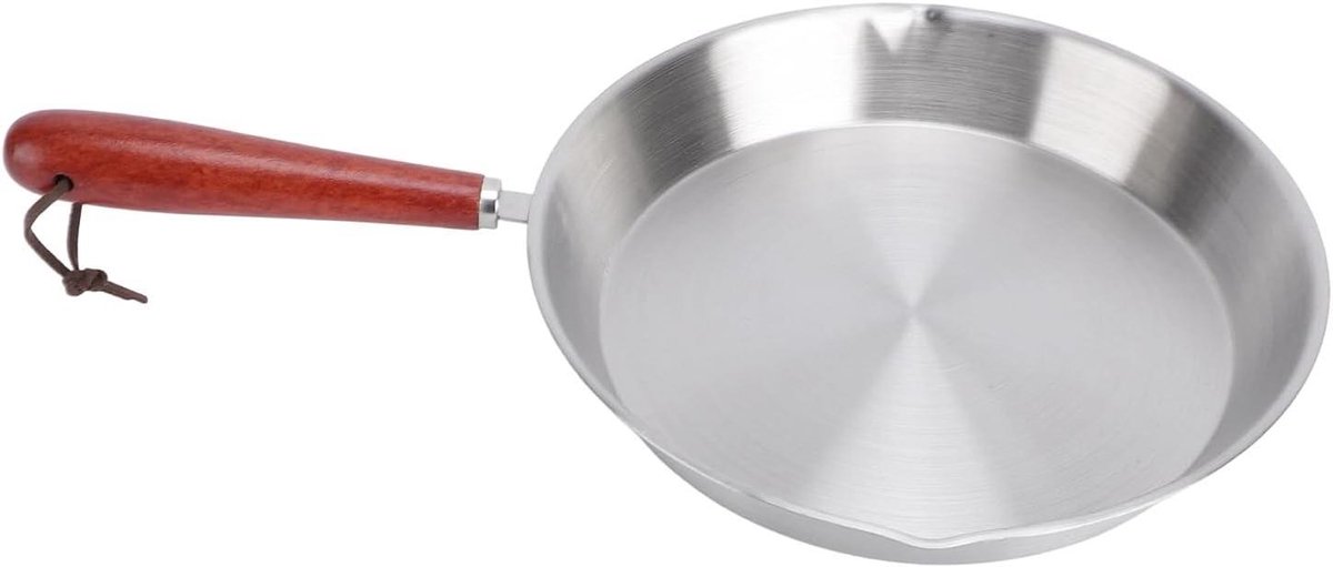 Mini-eierpan - Koekenpan - Ontbijt Koken - Ergonomisch Houten Handvat - 21.5 cm - Zilver