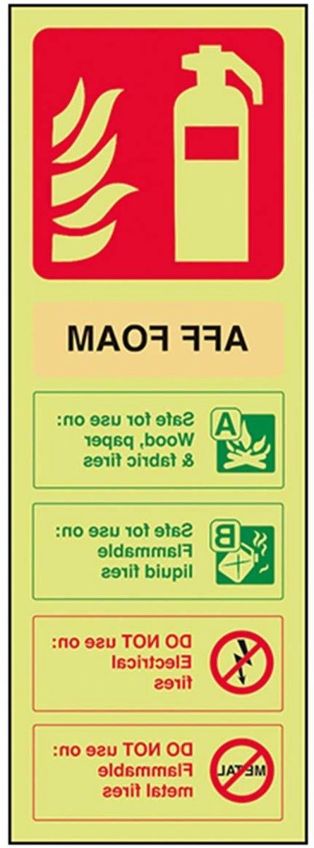 Veiligheidsbord - Brandblusser Informatie - Brandveiligheid Aangeven - Nacht Zichtbaar - 100x280mm - Meerdere kleuren