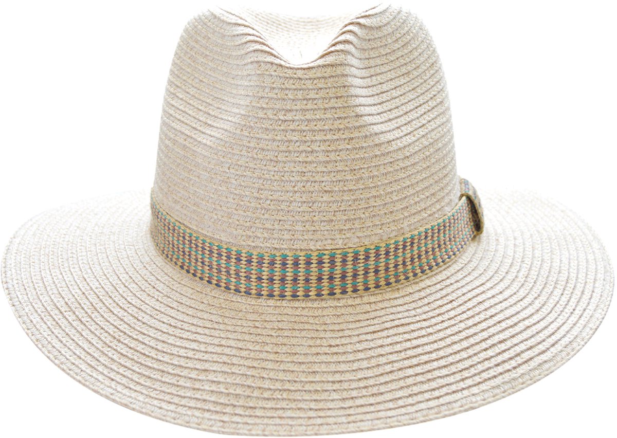 Fedora Hoed Dames & Heren - Flax Zonnehoed Naturel - UV Werend UPF50+ - Opvouwbaar - Maat: M-L: 58 cm - Oatmeal