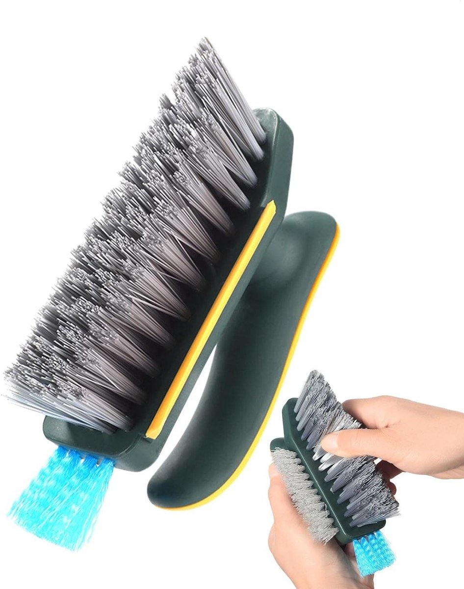 Voegenborstel - Schoonmaakborstel - Tegels Schrobben - Ergonomisch Handvat - 17 cm Lengte - Grijs