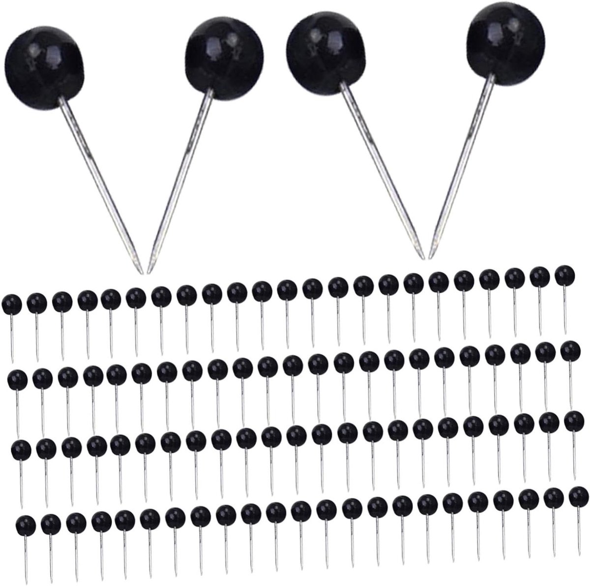 900Pcs Black Round Head Plastic Card Pins Decorative Standard Thumb Tacks for Office Home Versatile Deployable for Bulletin Boards Photos Notes