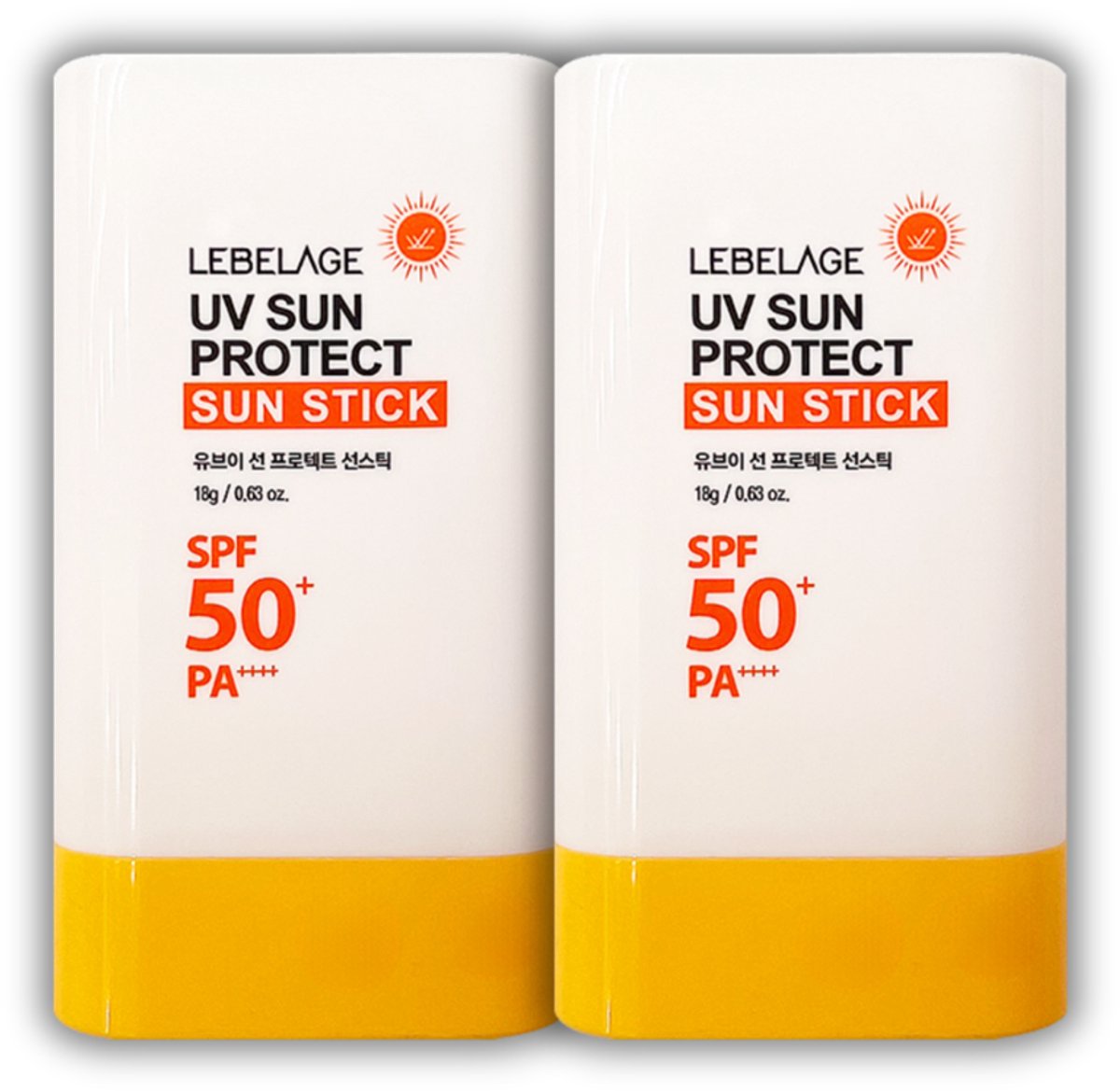 Lebelage Zonnebrand Stick SPF 50+ PA++++ - Matte Finish - Korean Sunscreen - Korean Skincare Zonnebrandcreme Voor Gezicht en Lichaam - 2 x 18g