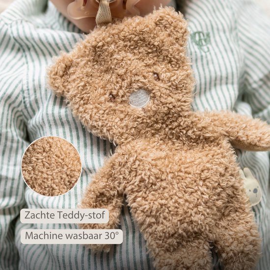 Nattou TEDDY Baby Fopspeenhouder - 26 cm - Beer doudou als speenhouder - Baby Cadeau - Beige van Nattou — afbeelding 2