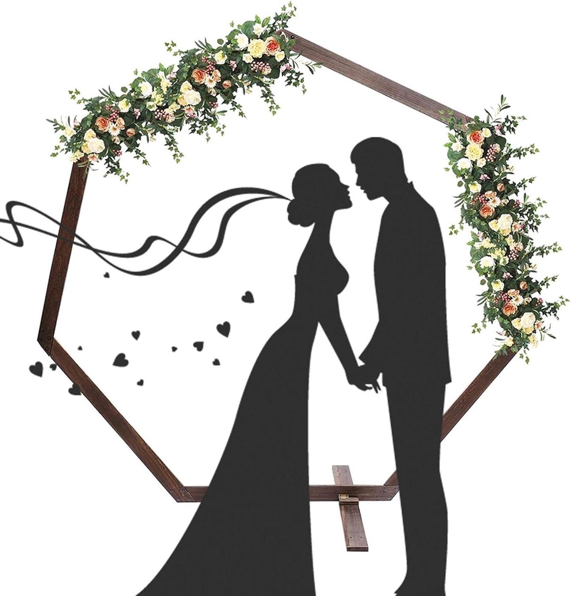Houten Bruiloftsboog - Rustiek Prieel - Buiten Ceremonies - Massief Hout - 22 x 22 m - Bruin