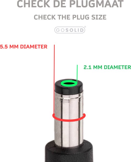 GO SOLID! ® Elektrische fietsoplader - 2A - 42V - 5.5 x 2.1 mm plug van GO SOLID! — afbeelding 2