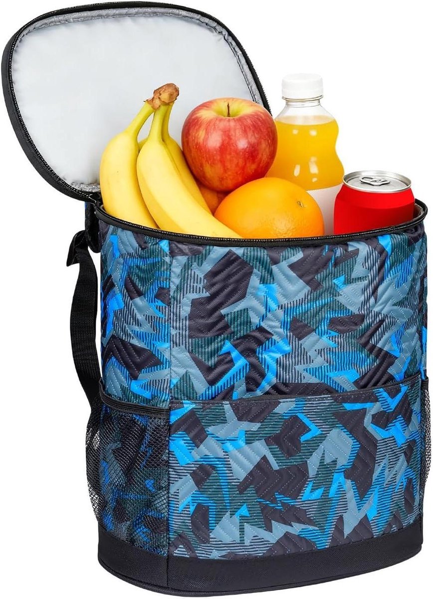 Geïsoleerde Rugzak Koeler - Zachte Koeltas - Strand Reizen - Lekvrije Constructie - 33x29cm - Camouflage Blauw