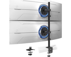 Monitor arm - Dubbele monitor standaard - Ergonomisch werken - Verticaal dubbel scherm - 17-49 inch - Zwart