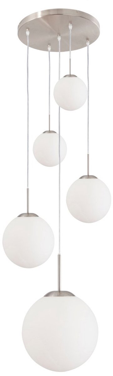 Lightning - moderne 1581-5 plaffondlamp 5-l. Glasbollen - wit